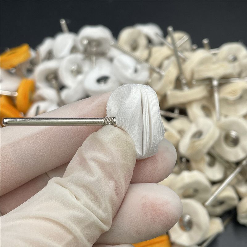 T形迷你小布輪拋光輪鏡拋光輪黃布珠寶玉石拋光吊磨配件線2.35mm